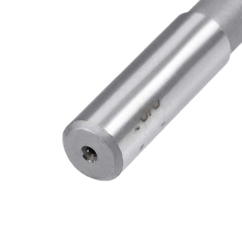 Close-up of Three Eighths Inch HSS Chucking Reamer With Six Straight Flutes And Round Shank Milling Cutting Tool for precision reaming