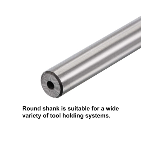 Close-up of a round shank from the Chucking Reamer Set for Lathe Machine 2mm 3mm 4mm 5mm 6mm 7mm 8mm 9mm 10mm High Speed Steel HSS.
