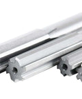 Close-up of HSS chucking reamers from the HSS Chucking Reamer Set 1 To 13 Mm By Half Millimeter In A Fitted Case 25 Piece Straight Shank Straight Flute Right Hand Cut