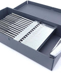 60 Piece No 1 Through No 60 HSS ANSI Chucking Reamer Set In Huot USA Indexed Metal Box Pro Grade Drill Reaming Kit with precision shaft