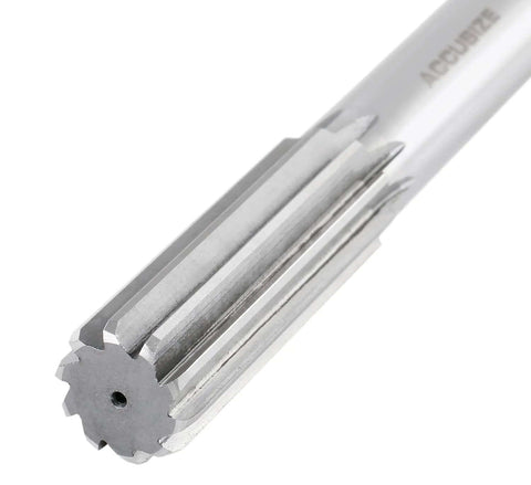 Seven Eighth Inch HSS Chucking Reamer With Straight Shank And Straight Flute Length Two And Five Eighths Inch Overall Length Ten Inches Right Hand Cut Eight Flutes M2 High Speed Steel Model 50150245