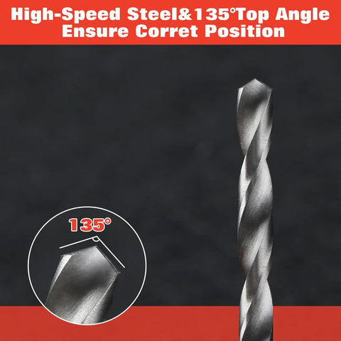 HSS drill with 135-degree top angle from M6 Thread Repair Kit With Helicoil Inserts And HSS Drill Taps For Auto Repair
