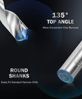 Close-up of 135° drill bit and round shank from Pro Grade All In One Thread Repair Kit With Helicoil Inserts For SAE And Metric Rethreading