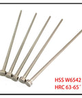 Straight Ejector Pin For Plastic Injection Machines HSS W6542 63 65 HRC, round tip, nitrided surface, arranged in fan shape