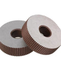 Two Piece High Speed Steel Knurling Wheel Set With Straight And Diagonal Coarse Knurl Options In 0.6 To 2.0 Millimeter Pitch