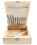 HSS Chucking Reamer Set 1 To 13 Mm By Half Millimeter In A Fitted Case 25 Piece Straight Shank Straight Flute Right Hand Cut Includes Wooden Case Model 5500 SB00 Accusize Industrial Tools
