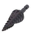 Heavy Duty HSS Step Drill Bit and Hole Reamer With Pagoda Style Spiral Groove for Metal, 10 Steps From 4 to 22mm, Hex Shank