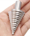 5-35MM High Speed Steel Step Drill Bit for Wood and Metal, HSS Drill Bit Set, shown in hand for scale