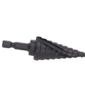 Heavy Duty HSS Step Drill Bit and Hole Reamer With Pagoda Style Spiral Groove for Metal, 10 Steps From 4 to 22mm, Hex Shank