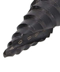 Close-up of Heavy Duty HSS Step Drill Bit and Hole Reamer With Pagoda Style Spiral Groove