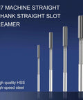 Chucking Reamer Set For Lathe Machines With High Speed Steel Round Shank H7 Straight Flutes Four Pieces