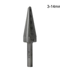 Umbrella Chamfer HSS Taper Drill Bit Cone Cutter For 3 To 14mm Holes, Step Reamer For Metal Wood Plastic shown upright