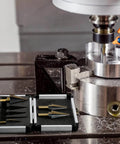 Step Drill Bit Set HSS Titanium Coated With Aluminum Case 50 Sizes In 5 Pieces for Metal Drilling next to CNC machine