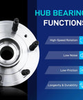 Front 4WD Wheel Bearing And Hub Assembly With ABS For 4x4 Silverado 1500 Tahoe Sierra 1500 Suburban 1500 Performance Features