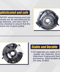 Front view of Front Wheel Hub And Bearing Assembly 513188 for Chevy Trailblazer SSR GMC Envoy Isuzu Ascender with ABS Six Lug