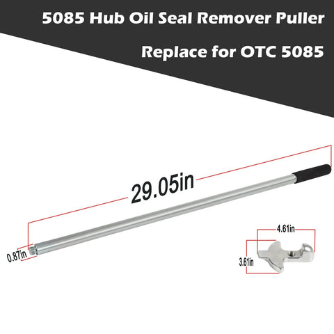 Hub Oil Seal Remover And Seal Puller For Trailer And Truck Axles No Sweat Easy To Use Tool That Safely Removes Hub Seals From Steering Drive And Trailer Axles Without Bearing Damage, steel bar with pulling head visible
