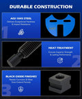 Diagram highlighting durable construction of Wheel Hub Removal Tool Kit, showcasing steel components and finishes.