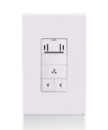 Front view of white Smart Humidity Sensor Light Switch for Bathroom Exhaust Fans, Ventilation Fans, LED Lights, and Night Light with Auto Control