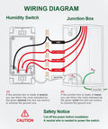 Wiring diagram for Smart Humidity Sensor Light Switch for Bathroom Exhaust Fans, Ventilation Fans, LED Lights, and Night Light