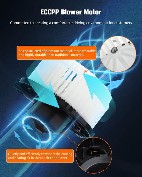 AC Blower Motor Replacement For Acura And Honda ECCPP Beef Up Your Ride Front Heater HVAC 700005 product with airflow diagram