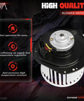 HVAC Blower Motor Assembly for Chevy Astro, Blazer, Corvette, Camaro, GMC Safari, Sonoma, Jimmy, Buick Electra LeSabre, Pontiac Firebird, Oldsmobile Bravada, Isuzu Hombre 700092 OEM Replacement showing top view with high-quality features listed.