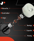 Exploded view of Front HVAC Blower Motor Replacement For Jeep Grand Cherokee 2011 To 2021 Durango 2011 To 2021 Dodge Grand Caravan 2008 To 2020 And Chrysler Town And Country 2008 To 2016 APremium, showing components.