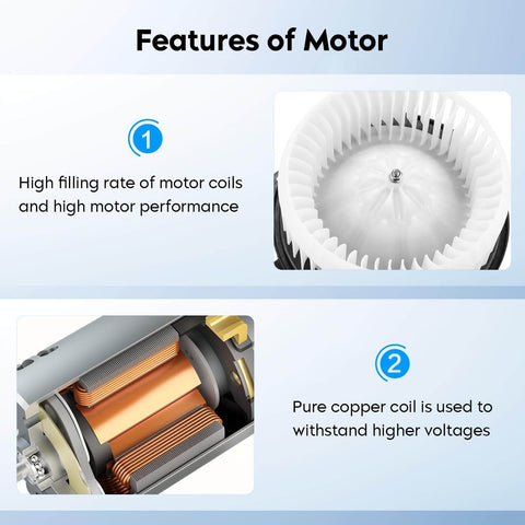 Features of HVAC Blower Motor With Fan Cage Replacement For Dodge Ram And More Plug And Play Fits Acura MDX RDX TL TSX Buick Lucerne