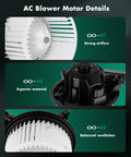 HVAC Blower Motor With Front Fan Cage 700237 Replacement Direct Fit Drop In Ready For Ford, showcasing components and details