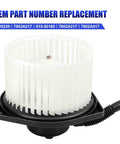 Front view of Front HVAC Blower Motor With Fan For Mitsubishi Lancer Outlander And Outlander Sport Drop In Ready Direct Fit 2008 2009 2010 2011 2012 2013 2014 2015 2016 2017 2018 Replacement 700239 By LCWRGS showing fan cage and housing