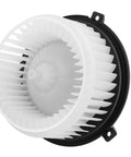 Drop-In Replacement Front HVAC Blower Motor With Fan Cage 700309, OEM Grade, white plastic blades and black mounting flange