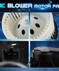 Front HVAC Blower Motor With Fan For 2011 To 2021 Dodge Durango Jeep Grand Cherokee 2008 To 2020 Grand Caravan 2008 To 2016 Town And Country 700216 Direct Fit Plug And Play Replacement showing multiple angles and wiring connector