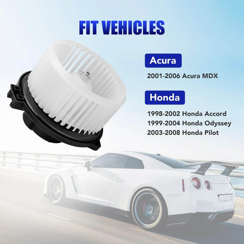 Premium HVAC Blower Motor With Fan For Honda Pilot 2003 2004 2005 2006 2007 2008 Odyssey 1999 2000 2001 2002 2003 2004 Accord 1998 1999 2000 2001 2002 Acura MDX 2001 2006 Replaces 700002 LCWRGS