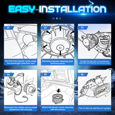 Installation guide for HVAC Blower Motor Fan Replacement For Nissan Rogue And Sentra Fits 2007 2012 Sentra 2008 2013 Rogue 2014 2015 Rogue Select OEM Grade Part Numbers 27225 ET10A 27225 JM01B 27225 EN000 700253 27225 ET00A 27225 JM00A 27225 JM01A