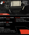 HVAC Heater Blower Motor With Fan Cage For Ford And Lincoln Vehicles data sheet highlighting model compatibility and benefits.