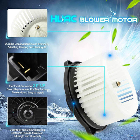 HVAC Heater Blower Motor Fan Replacement For Toyota Corolla And Matrix 2003 Through 2008 with visible connector and blades.
