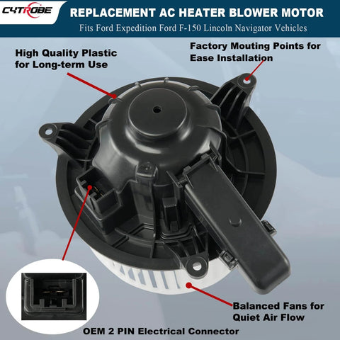 Top view of AC Blower Motor For Ford F150 Lobo Expedition And Lincoln Navigator Replacement HVAC Fan Motor 2009 2014 2009 2017