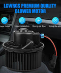 Front HVAC Blower Motor With Fan Replacement For 2007 2014 Chevy Silverado 1500 2500 3500 Suburban Tahoe Avalanche GMC Sierra Yukon Cadillac Escalade Easy Install Direct Swap installed in car interior