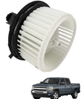 HVAC Blower Motor Fan Assembly Drop In Replacement For Chevy Silverado Truck Tahoe Suburban GMC Sierra Yukon Cadillac Escalade 2007 To 2014 Front Heater Fan Replaces 15 81683 700164 shown with truck