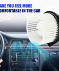 Front HVAC Blower Motor With Fan For Mitsubishi Lancer Outlander And Outlander Sport Drop In Ready Direct Fit 2008 2009 2010 2011 2012 2013 2014 2015 2016 2017 2018 Replacement 700239 By LCWRGS shown installed in a car interior.