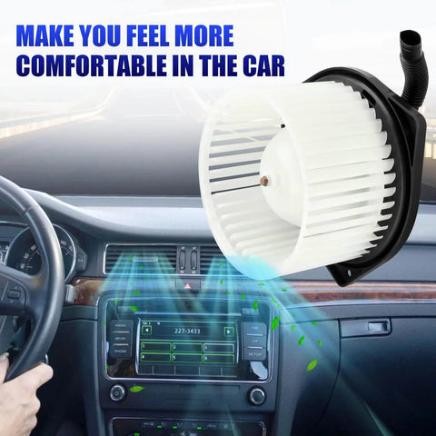 Front HVAC Blower Motor With Fan For Mitsubishi Lancer Outlander And Outlander Sport Drop In Ready Direct Fit 2008 2009 2010 2011 2012 2013 2014 2015 2016 2017 2018 Replacement 700239 By LCWRGS shown installed in a car interior.