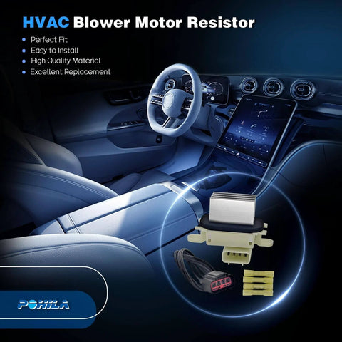 HVAC Blower Motor Resistor Replacement For Ford F150 Expedition Lincoln Navigator Mark LT 2009 2017 Direct Fit OE Replacement YH1829 BL3Z19E624A 100 Percent Tested Meets OEM Standards shown in car interior diagram.