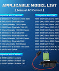 HVAC Blower Motor Resistor for GM Trucks and SUVs compatibility list with image of resistor unit