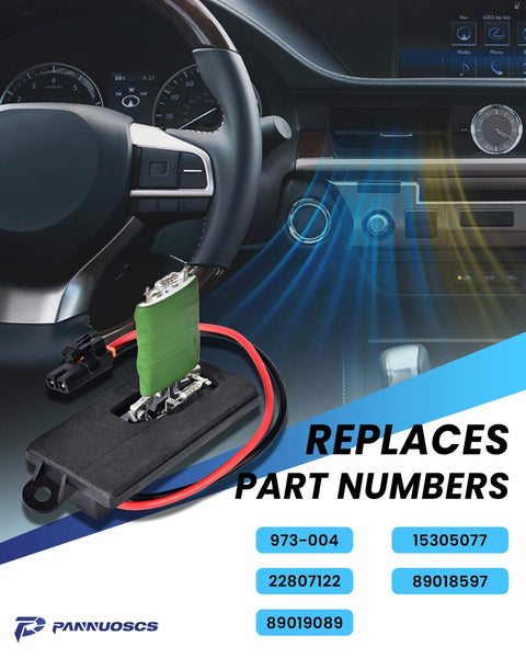 HVAC Blower Motor Resistor Direct Fit Compatible With 1999 To 2006 Chevy Silverado GMC Sierra showing replacement parts
