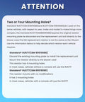 Comparison chart for GM HVAC Blower Motor Resistor RU571T and RU371T with mounting instructions