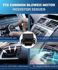 Beefy HVAC Blower Motor Resistor Replacement YH1715 For Ford F Series vehicles with images of car AC controls and vents