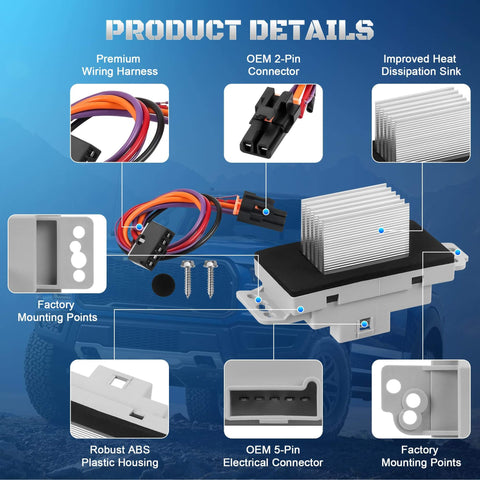 Detailed view of HVAC Blower Motor Resistor Kit With Harness For Your Ride 2003 2004 2005 2006 Chevrolet Silverado Suburban Tahoe Avalanche