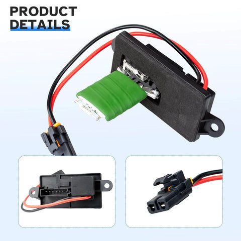 Front HVAC Blower Motor Resistor Kit For Chevy Silverado Trucks 1500 2500 3500 Tahoe Suburban Avalanche GMC Sierra Yukon XL Cadillac Escalade 1999 To 2006 Replacement AC Climate Control Module showing components and wiring details