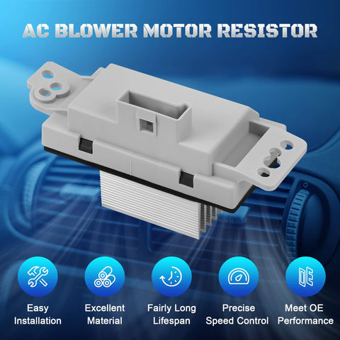 HVAC Blower Motor Resistor Kit With Harness For Your Ride 2003 2004 2005 2006 Chevrolet Silverado Suburban Tahoe Avalanche Trailblazer GMC Sierra Envoy Yukon Cadillac Escalade Fits 89019351 89018778 1581773 front view