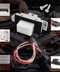 HVAC Blower Motor Resistor Kit With Harness For Chevy Silverado Tahoe Suburban Avalanche Trailblazer GMC Sierra Envoy Yukon XL Replaces 89018778 89019351 19260762 RU-631 showing electrical connector, harness, and mounting holes.