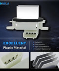 Close-up of HVAC Blower Motor Resistor Replacement For Ford F150 Expedition Lincoln Navigator Mark LT 2009 2017 Direct Fit OE Replacement YH1829 BL3Z19E624A 100 Percent Tested Meets OEM Standards showing connector detail and fins.